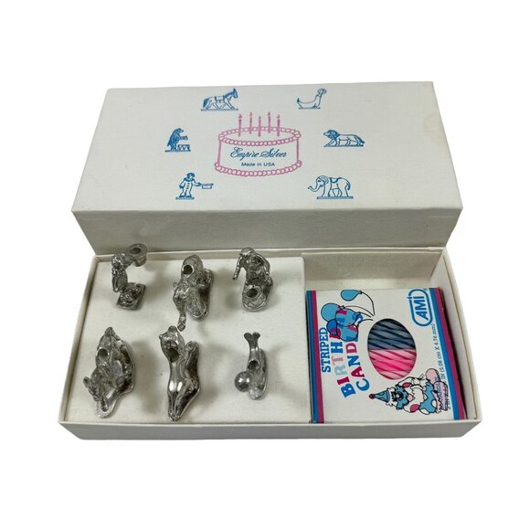 Empire Silver Party Supplies Empire Silver 6 Pewter Circus Birthday Cake Topper Picks Candle
